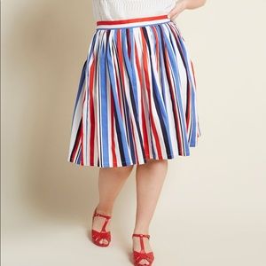 Red white and blue striped ModCloth skirt